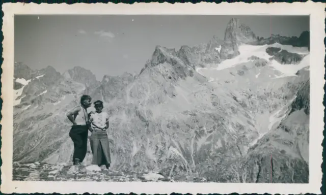 France, Vallée des Étançons, sommets, 1937, Vintage silver print vintage silver