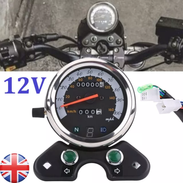 Universal Motorcycle LCD Digital Speedometer Motorbike Odometer Tachometer Tools