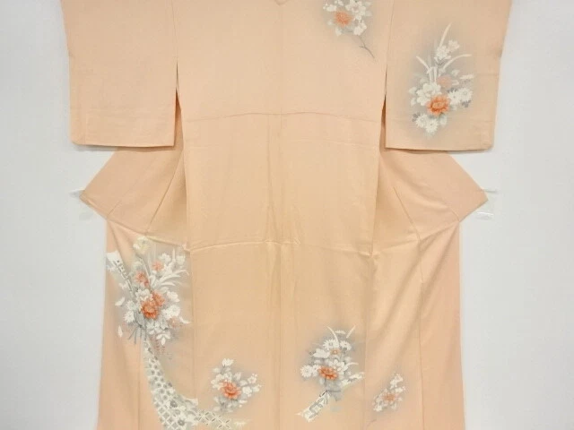 36807# Japanese Kimono / Antique Kimono / Noshi With Bouquet