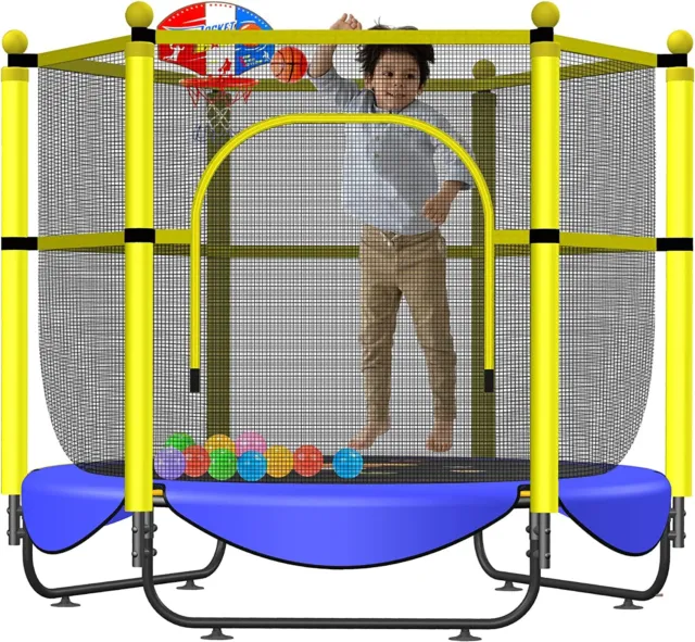 5 FT Trampoline for Kids with Net - with Safety Enclosure