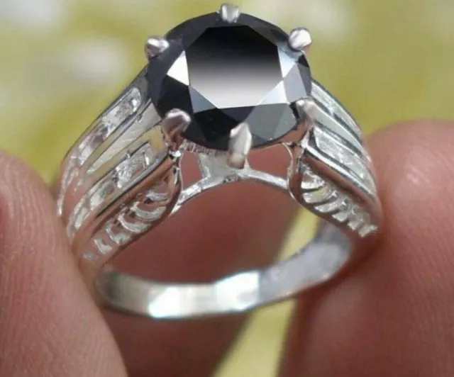 Bague 4 ct diamant noir déclaration de grande qualité certifiée AAA !...