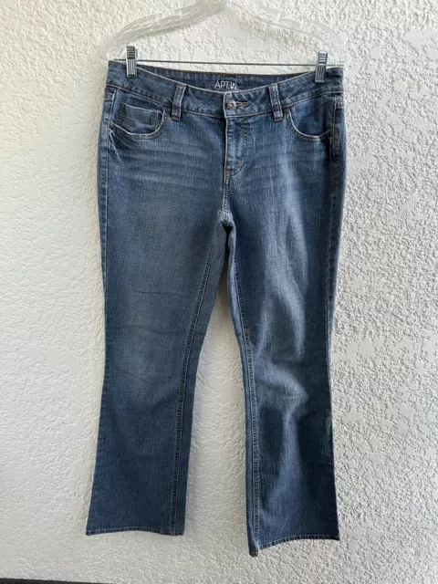 Womens APT 9 Jeans Size 6 Blue Straight Leg Bootcut Denim Pants