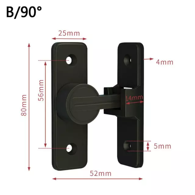 Barn Door Lock Heavy Duty Sliding Barn Door Latch Lock 90/180 Degree  Gate Latch