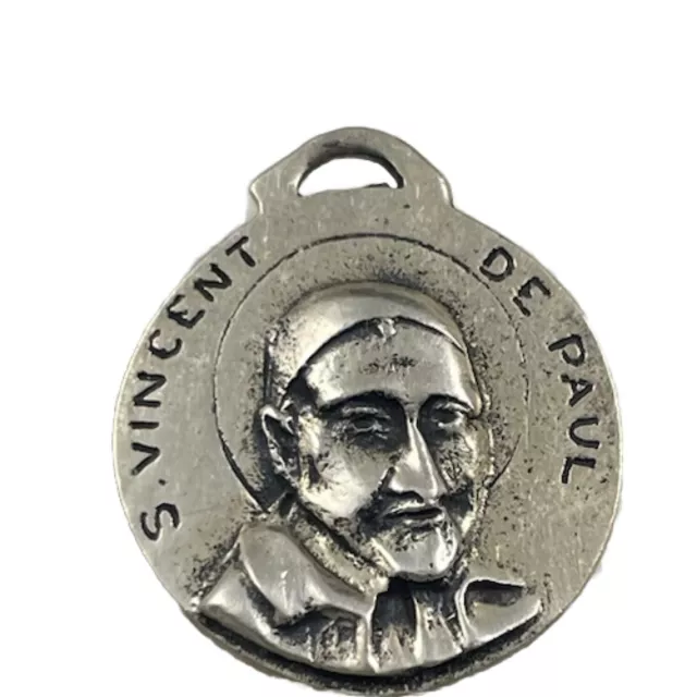 Medalla Mater Dolorosa de Colección de Plata Esterlina Católica San Vicente de Paúl
