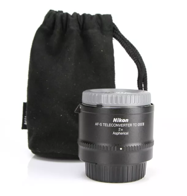 Nikon AF-S TC-20E III 2x Aspherical Teleconverter Lens - Front & Rear Caps