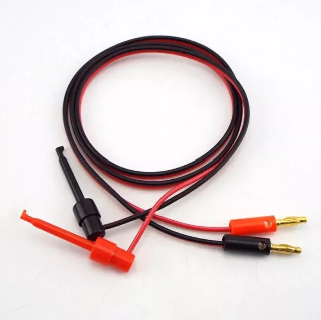 1M Multimeter Tool 4mm Banana Plug Connector to Test Hook Clip Probe Lead Cable 2