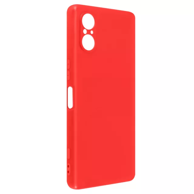 Coque pour Sony Xperia 5 V Semi-rigide Soft-touch avec Dragonne Rouge 2