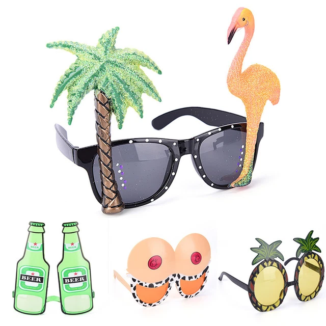 Divertenti occhiali da sole tropicali hawaiani occhiali da spiaggia occhiali da sole abito elegante festa costo DB