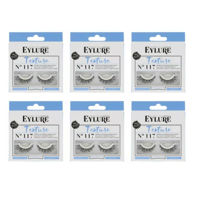 Eye Lashes Eylure Texture No. 117 Pre Glued False Eyelashes - 6 Pack