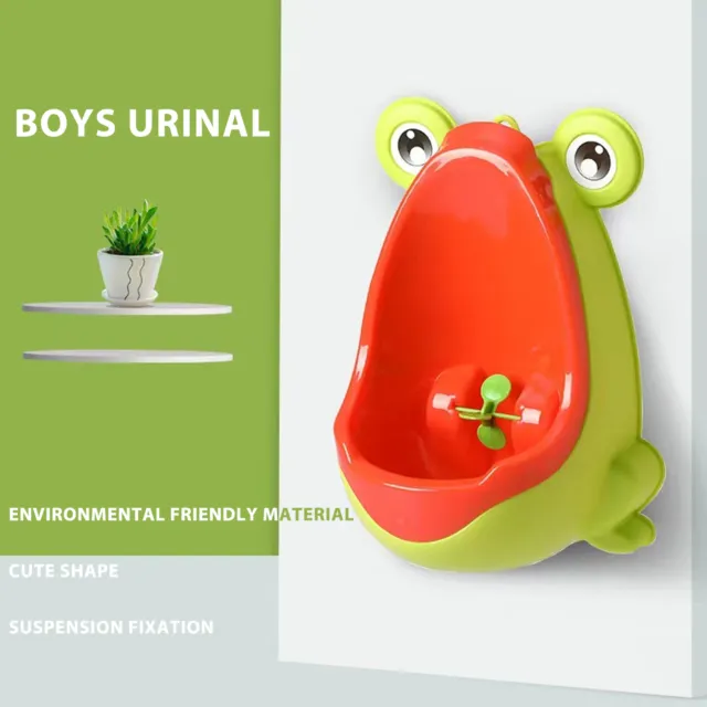 (Yellow) Potty Training Urinal For Boys Wall Mounted Cute Frog Pee