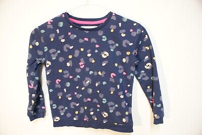 M&S Marks And Spencer Girls Animal Print Sweat Shirt -Navy- Age 5-6 Years (Na53)