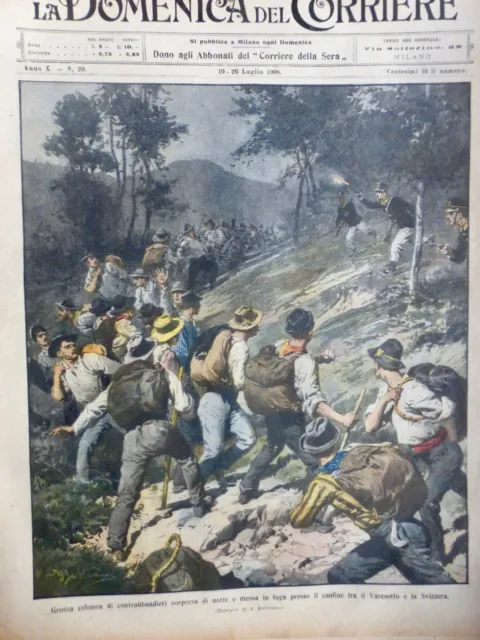 1913 Contrebande Contrebandier Frontiere Suisse Lac Majeur 5 Journaux Anciens