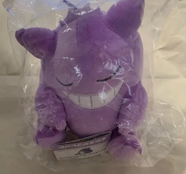 Pokemon 27cm roxo Gengar Plush boneca saco novo desenho animado