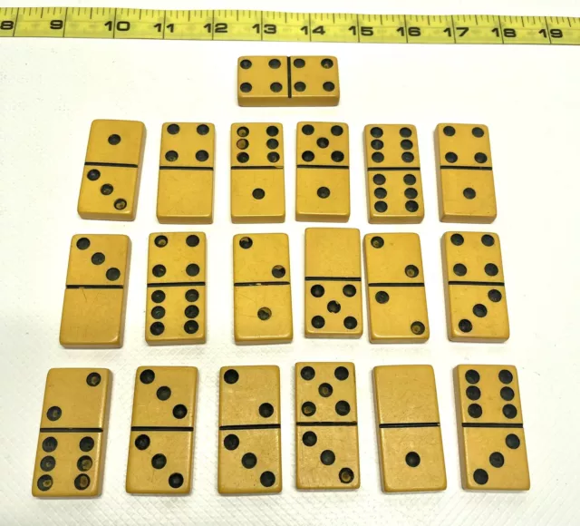Vintage Butterscotch Bakelite Domino 19  Replacement pieces