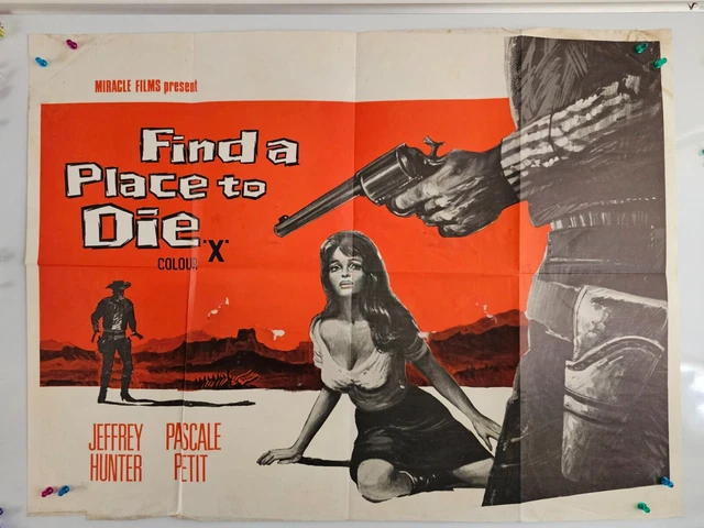 FIND A PLACE TO DIE Original UK Quad 1968 MOVIE POSTER JEFFREY HUNTER £ ...
