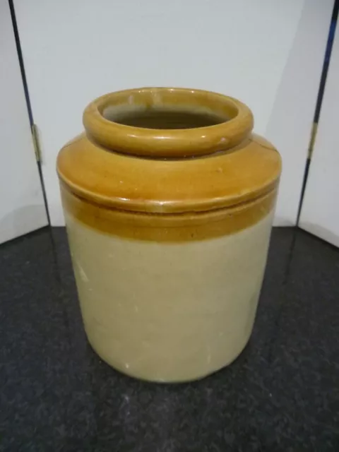 Vintage Saltglazed Storage Jar 8"x7"
