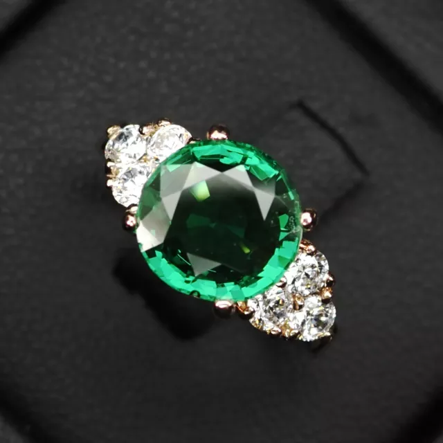 Basil Green Tsavorite Garnet 3.20Ct 925 Sterling Silver Handmade Rings Size 6