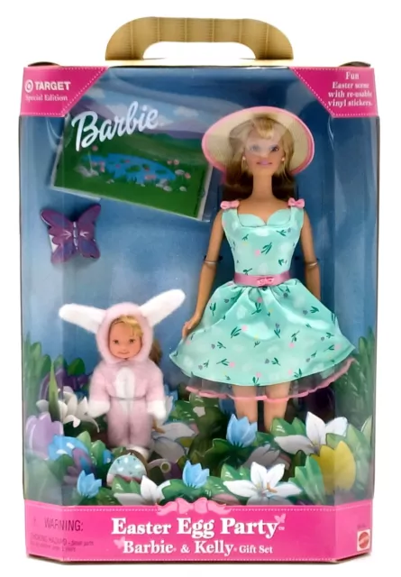 1999 Barbie Puppe & Kelly (Shelly) Easter Egg Party Giftset / Mattel 25790, NrfB