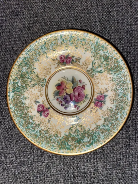 C51 by Royal Worcester, China Bouillon Saucer Green. 4 1/2”