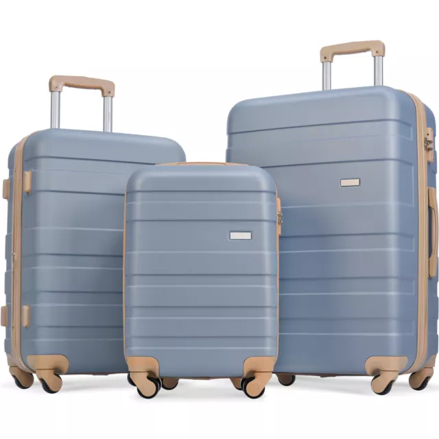 3Piece Luggage Set ABS Hardshell Lightweight Suitcase Spinner Wheels TSA Lock US