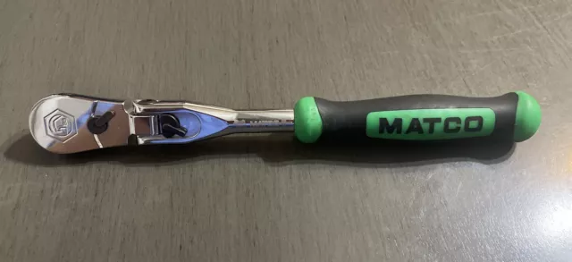 Matco 3/8 Locking Flex Head Green Handled 10” Ratchet  BFR98FX