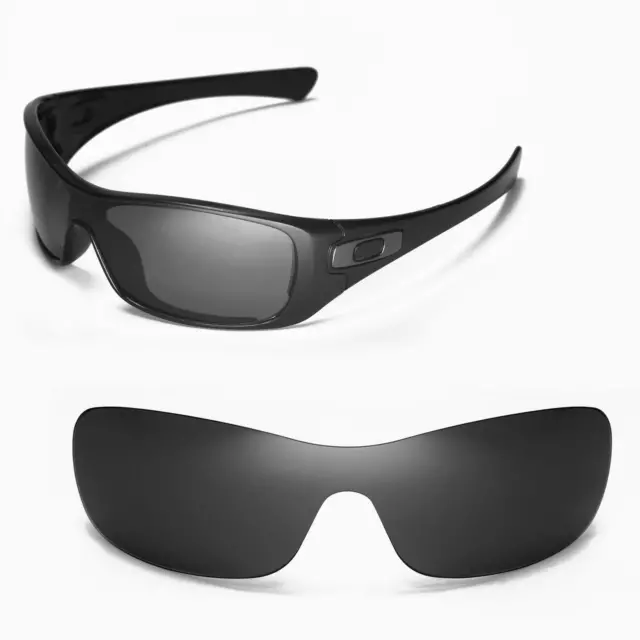 Walleva Black Replacement Lenses for Oakley Antix Sunglasses