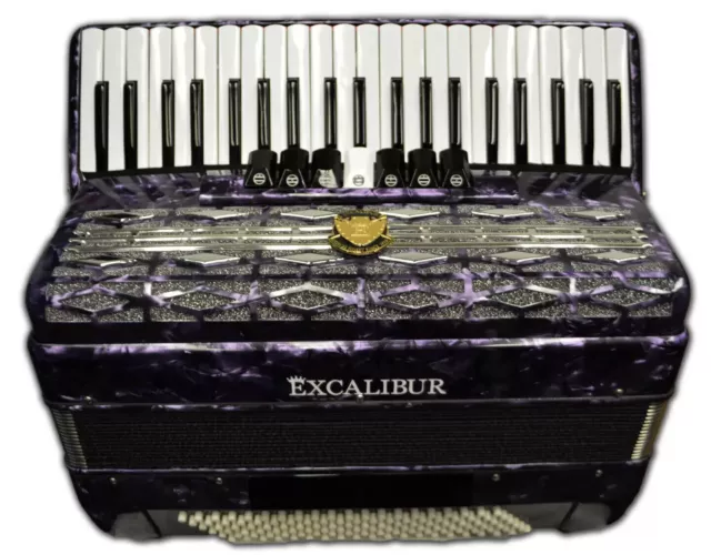 Excalibur Super Classic 120 Bass Accordion - Purple