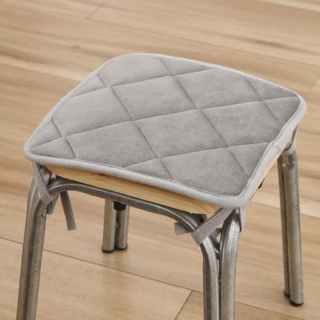 Solid Stool Chair Pad Quilted Seat Cushion Lace Up Non Slip Indoor Office Work