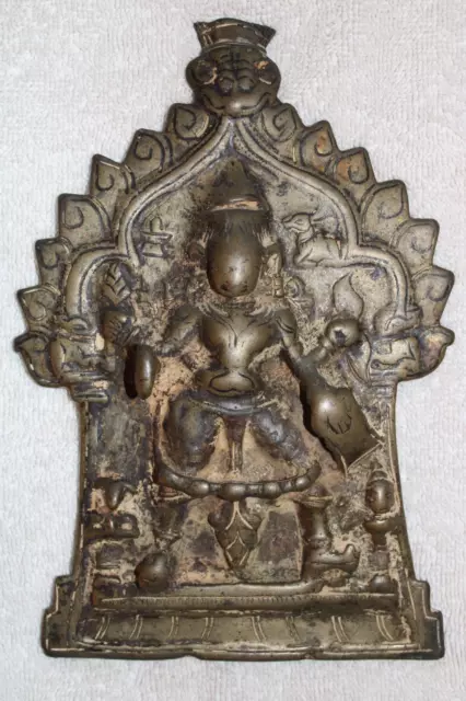 Old Antique Bronze Cast Shiva Vishnu Plaque India Indian Hindu Hindi Sacred 2