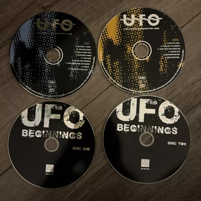 UFO - BEGINNINGS & LIVE IN WOLVERHAMPTON 1988 x 4 CDS (DISCS ONLY)