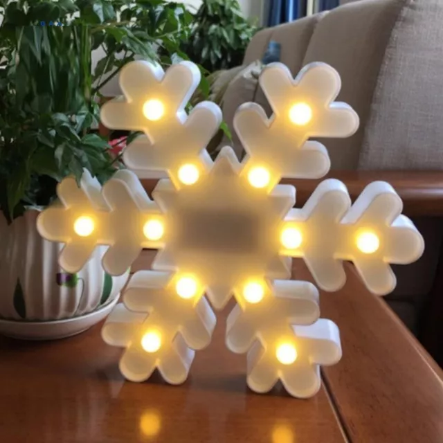 Snow Flake LED Night Light Lamp Kids Shape Battery Operated 25 cm Christmas 2 Pk