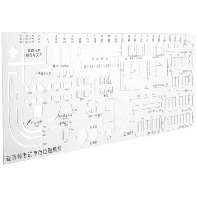 Electrical Design Ruler ARCHITECTURAL DRAWING RULER Electric Circuit Stencil Oval Tool Solid ...