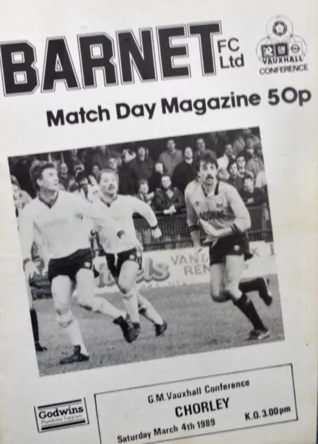  Barnet V Chorley 4/3/1989 Gm Vauxhall Conference #Exc#