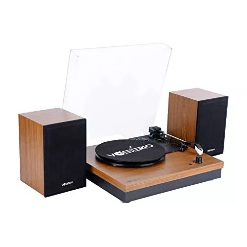 Vosterio Platine Vinyle Bluetooth avec 2 Haut-parleurs stéréo, Bois Rétro Tourne