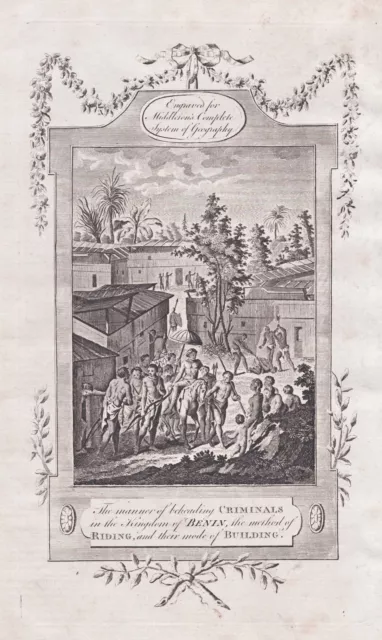Benin execution Africa Afrika Afrique Hinrichtung Kupferstich engraving 1779