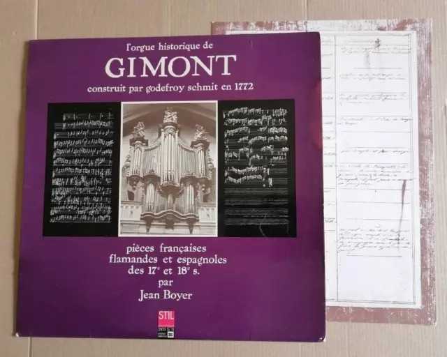 L'ORGUE HISTORIQUE de GIMONT / Jean Boyer LP 33T + INSERT STIL 2103 S 71 Baroque