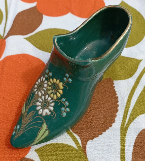 ANCIEN SOULIER CHAUSSURE escarpin en faience emaillee decor floral DN3081 2 EUR 14 00 PicClick FR
