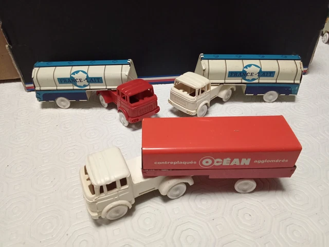 Lot De 5 Camions Anciens Mercedes Benz Semi-remorques - Jouet SESAME