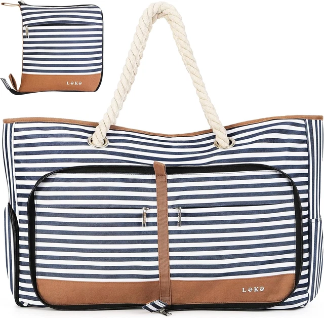 Borsa Tote Tela Grandissima Da Donna, 35x27x14 Cm, Per Spiaggia, Viaggio E Shopping, Leggera E Impermeabile