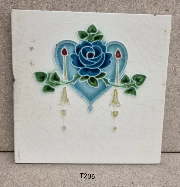 Antique fireplace tile, Art Nouveau, Lea & Boulton (T206)