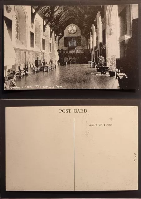 Arundel Postcard C1930 Sussex The Castle Barons Banquet Hall