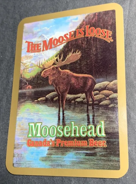Moosehead Beer Single Playing Swap Card Moose animal