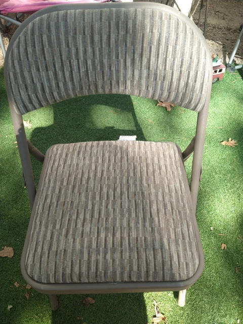 Vintage Samsonite Tweed Style Padded Folding Chair Usa Beige - Very Good Cond.
