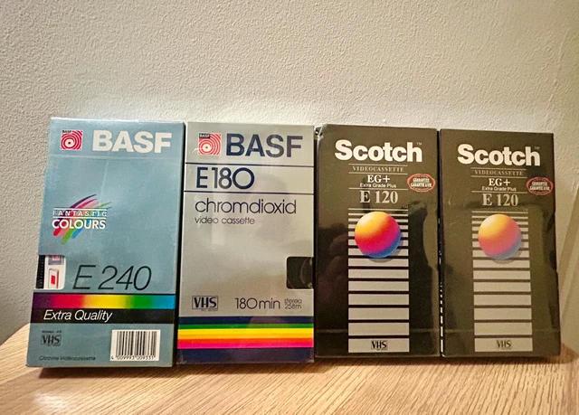 Lot De 6 Cassettes VHS EMTEC / BASF EQ 180 – K7 Haute Qualité 3 Heures Neuves Sous Blister