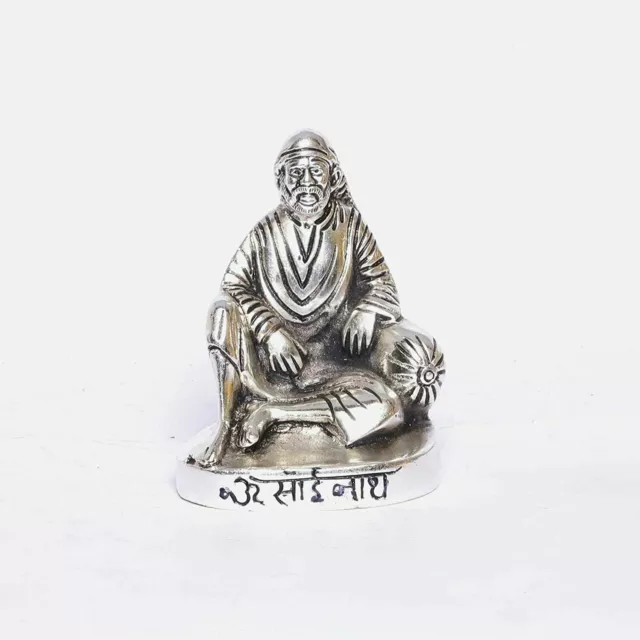 Metal Lord Shirdi Sai Baba Sitting Showpiece Statue Idol Figurine 11 cm