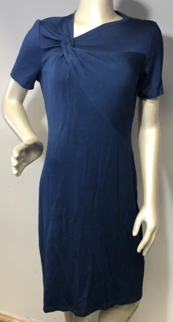 Elie Tahari Deidra ruched Dress NWT $248  Short Sleeve Blue M Bin-N