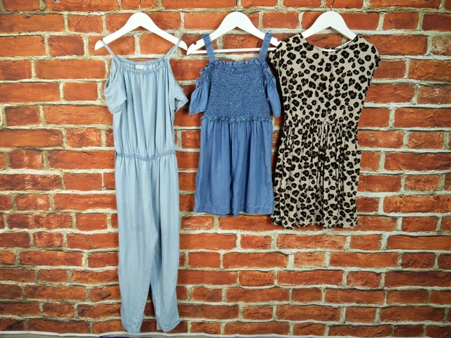 Girls Bundle Age 6-7 Years H&M Next Jumpsuit Playsuit Dress Leopard Summer 122Cm