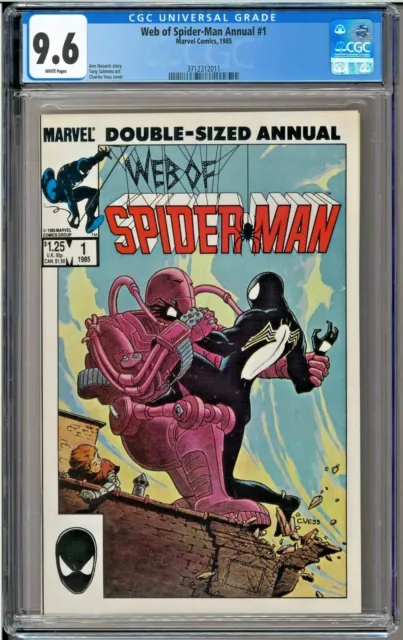Web of Spider-Man Annual #1 CGC 9.6 White Pages Black Costume