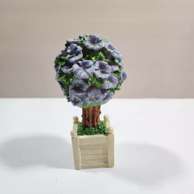 Snowbunnies Dept 56 Spring Purple Violet Topiary Tree Flowers Pot Figurine 6"