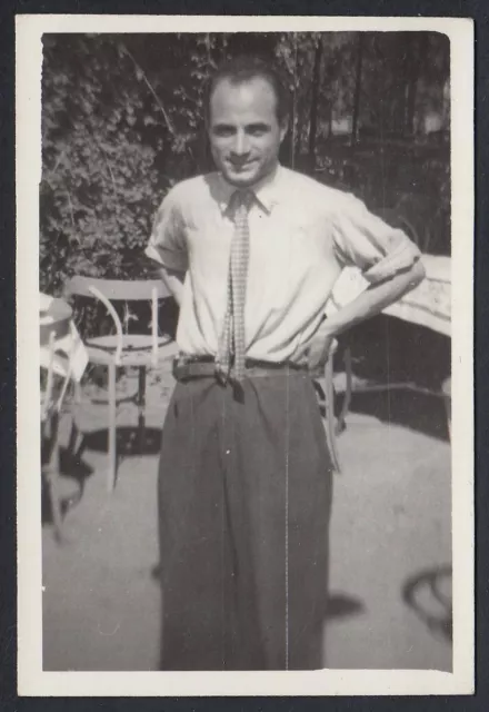 Retrato De El Hombre En Corbata, 1955 Fotografía Época YZ6130, Vintage Photo